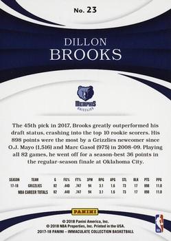 2017-18 Panini Immaculate Collection - Emerald #23 Dillon Brooks Back
