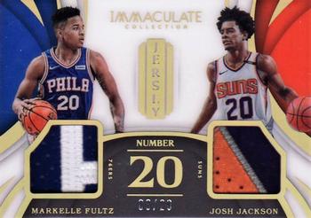 2017-18 Panini Immaculate Collection - Dual Patches Jersey Number #11 Josh Jackson / Markelle Fultz Front