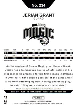 2018-19 Hoops - Silver #234 Jerian Grant Back