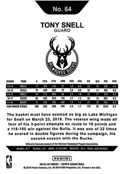 2018-19 Hoops Winter #64 Tony Snell Back