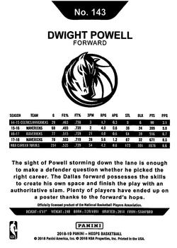 2018-19 Hoops Winter #143 Dwight Powell Back