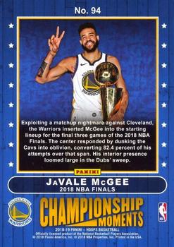 2018-19 Hoops - Road to the Finals #94 JaVale McGee Back