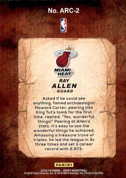 2018-19 Hoops - ARCeologists #ARC-2 Ray Allen Back