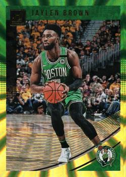 2018-19 Donruss - Holo Green and Yellow Laser #66 Jaylen Brown Front