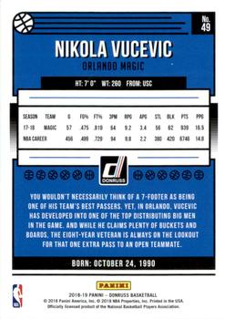 2018-19 Donruss - Holo Green Laser #49 Nikola Vucevic Back