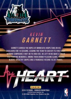 2018-19 Donruss - All Heart Press Proof #9 Kevin Garnett Back