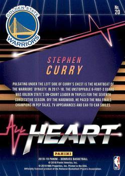 2018-19 Donruss - All Heart Press Proof #20 Stephen Curry Back