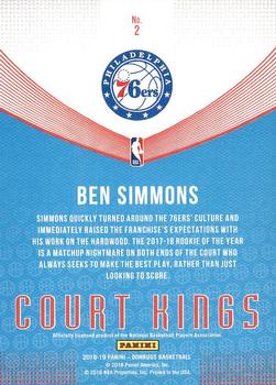 2018-19 Donruss - Court Kings #2 Ben Simmons Back