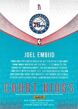 2018-19 Donruss - Court Kings #31 Joel Embiid Back