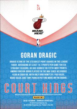 2018-19 Donruss - Court Kings Press Proof #24 Goran Dragic Back