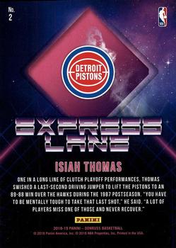 2018-19 Donruss - Express Lane #2 Isiah Thomas Back
