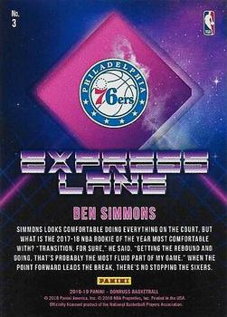 2018-19 Donruss - Express Lane #3 Ben Simmons Back