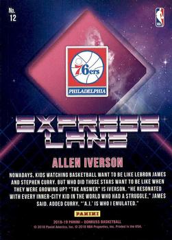 2018-19 Donruss - Express Lane #12 Allen Iverson Back