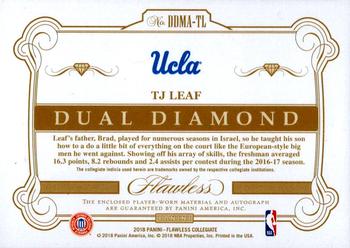 2018 Panini Flawless Collegiate - Dual Diamond Memorabilia Autographs Silver #DDMA-TL TJ Leaf Back