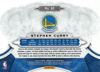 2018-19 Panini Crown Royale #60 Stephen Curry Back