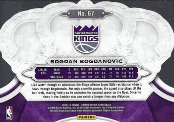 2018-19 Panini Crown Royale #67 Bogdan Bogdanovic Back