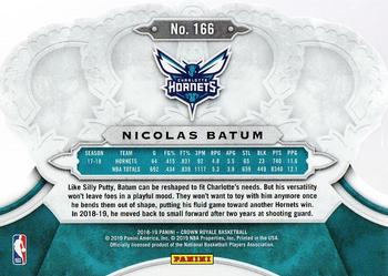 2018-19 Panini Crown Royale #166 Nicolas Batum Back