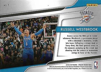 2018-19 Panini Prizm - Get Hyped! #1 Russell Westbrook Back