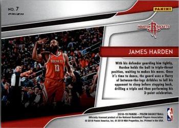 2018-19 Panini Prizm - Get Hyped! Silver #7 James Harden Back