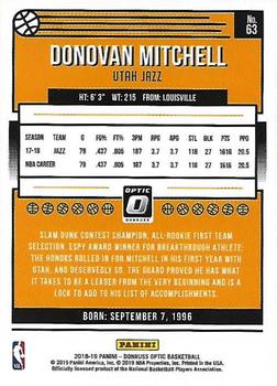 2018-19 Donruss Optic #63 Donovan Mitchell Back