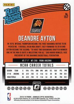 2018-19 Donruss Optic #157 Deandre Ayton Back
