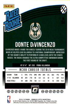 2018-19 Donruss Optic #164 Donte DiVincenzo Back