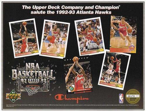 1992-93 Upper Deck Sheets #NNO Stacey Augmon / Mookie Blaylock / Duane Ferrell / Adam Keefe / Dominique Wilkins / Kevin Willis Front