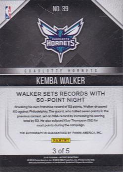 2018-19 Panini Instant NBA - Autographs Orange #39 Kemba Walker Back