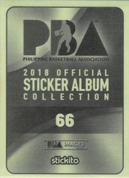 2018 Philippine Basketball Association (PBA) Stickers #66 Mark Caguioa Back