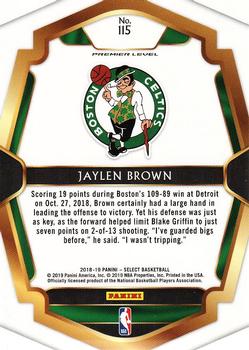 2018-19 Panini Select #115 Jaylen Brown Back
