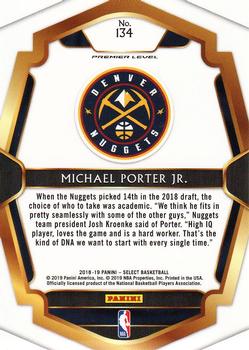 2018-19 Panini Select #134 Michael Porter Jr. Back