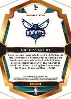 2018-19 Panini Select #157 Nicolas Batum Back