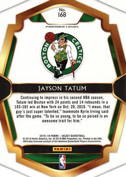 2018-19 Panini Select #168 Jayson Tatum Back