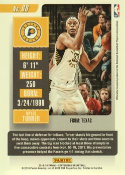 2018-19 Panini Contenders - Conference Finals Ticket #68 Myles Turner Back