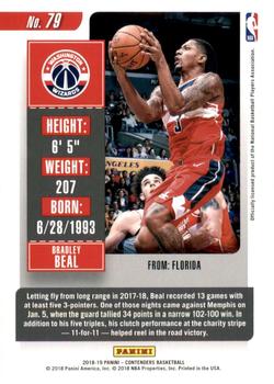 2018-19 Panini Contenders - Conference Finals Ticket #79 Bradley Beal Back