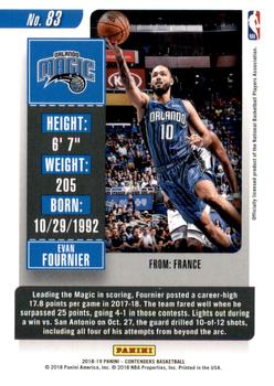 2018-19 Panini Contenders - Conference Finals Ticket #83 Evan Fournier Back