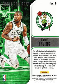 2018-19 Panini Contenders - Front Row Seat #6 Kyrie Irving Back