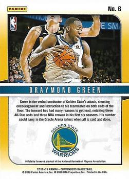 2018-19 Panini Contenders - Hall of Fame Contenders #6 Draymond Green Back