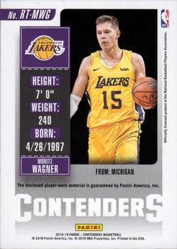 2018-19 Panini Contenders - Rookie Ticket Swatches #RT-MWG Moritz Wagner Back