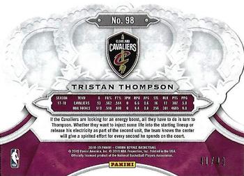 2018-19 Panini Crown Royale - Crystal Red #98 Tristan Thompson Back