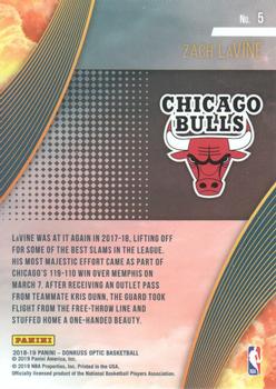2018-19 Donruss Optic - All Clear for Takeoff #5 Zach LaVine Back