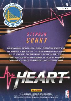 2018-19 Donruss Optic - All Heart Holo #20 Stephen Curry Back