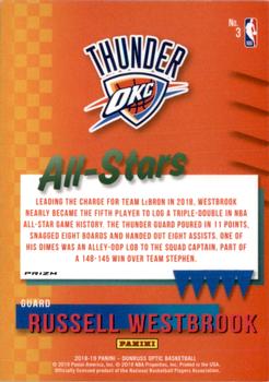 2018-19 Donruss Optic - All-Stars Holo #3 Russell Westbrook Back