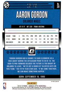 2018-19 Donruss Optic - Blue #39 Aaron Gordon Back