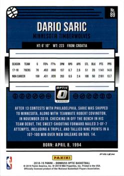 2018-19 Donruss Optic - Checkerboard #89 Dario Saric Back