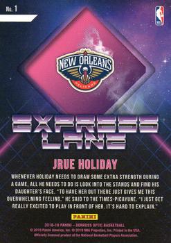 2018-19 Donruss Optic - Express Lane #1 Jrue Holiday Back