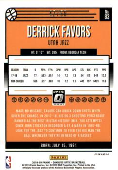 2018-19 Donruss Optic - Fast Break Blue #83 Derrick Favors Back
