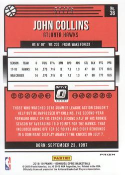 2018-19 Donruss Optic - Pink Velocity #36 John Collins Back