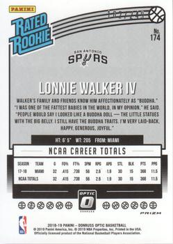 2018-19 Donruss Optic - Premium Box Set #174 Lonnie Walker IV Back