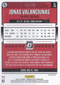 2018-19 Donruss Optic - Red #43 Jonas Valanciunas Back
